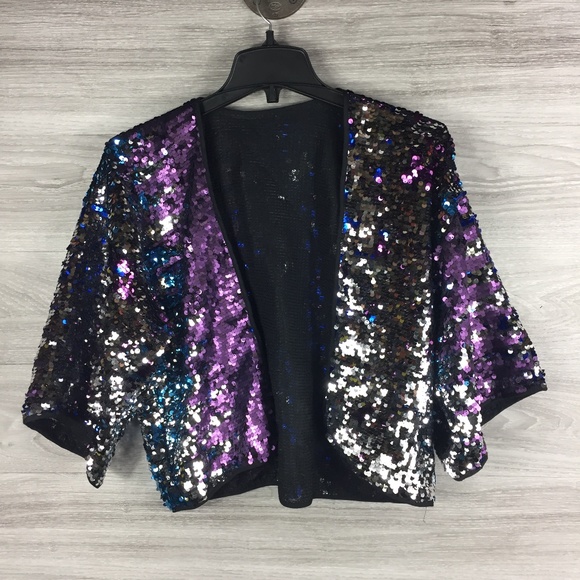 UNKNOWN Sweaters - Sequoin Multi Color Cardigan Jacket